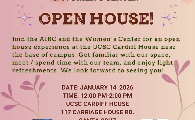 American Indian Resource Center and the Women’s Center Cardiff House Winter Welcome Open House