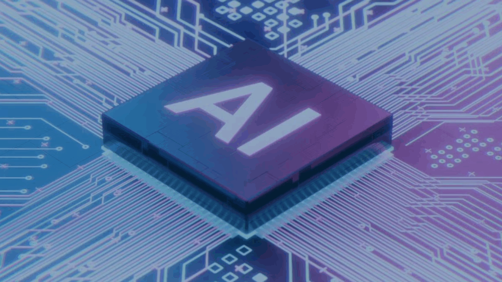 Blue and purple microchip.