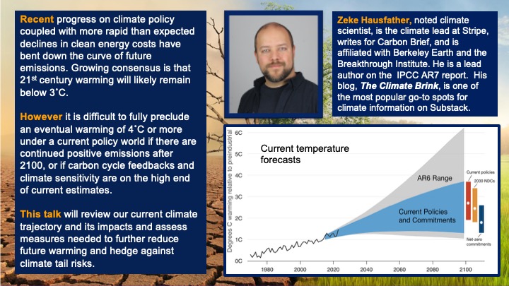 Renowned climatologist Zeke Hausfather speaks on “Progress and Peril in a Warming World”