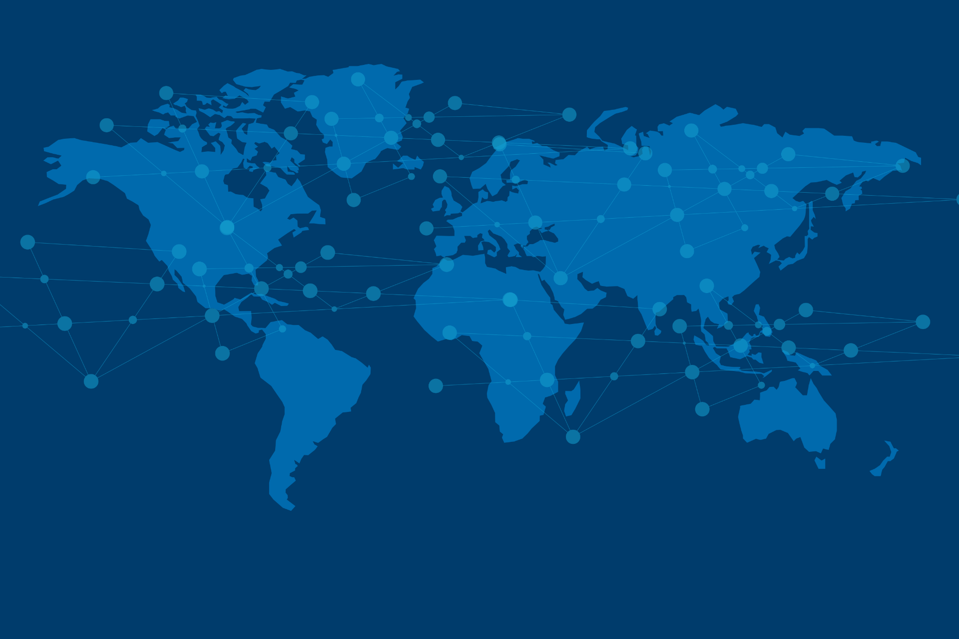 world map with dot connectors