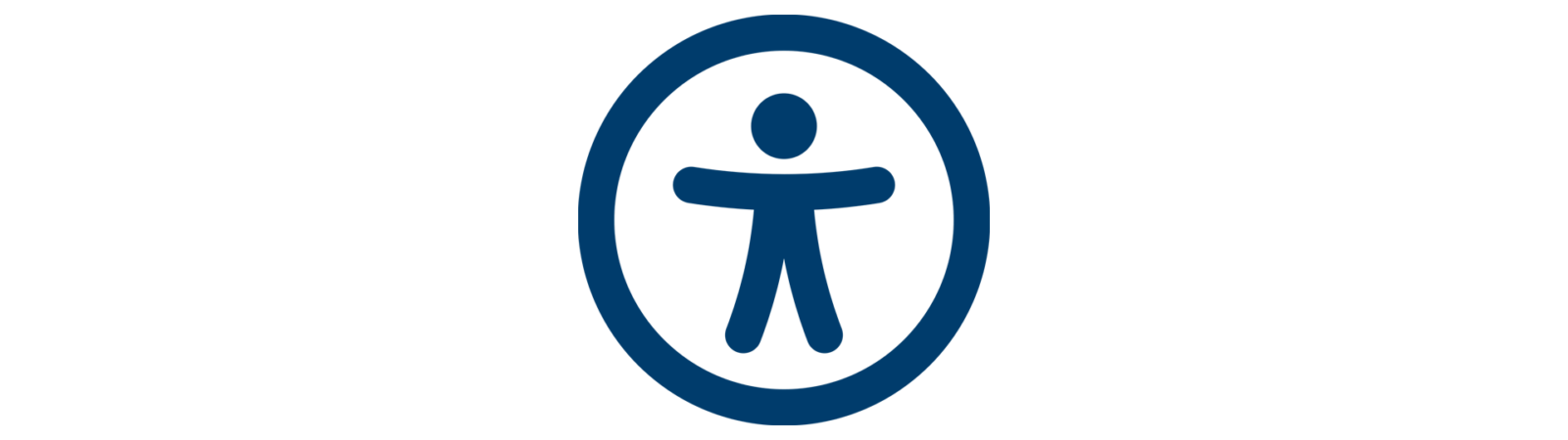 Accessibility logo showing a person surrounded by support