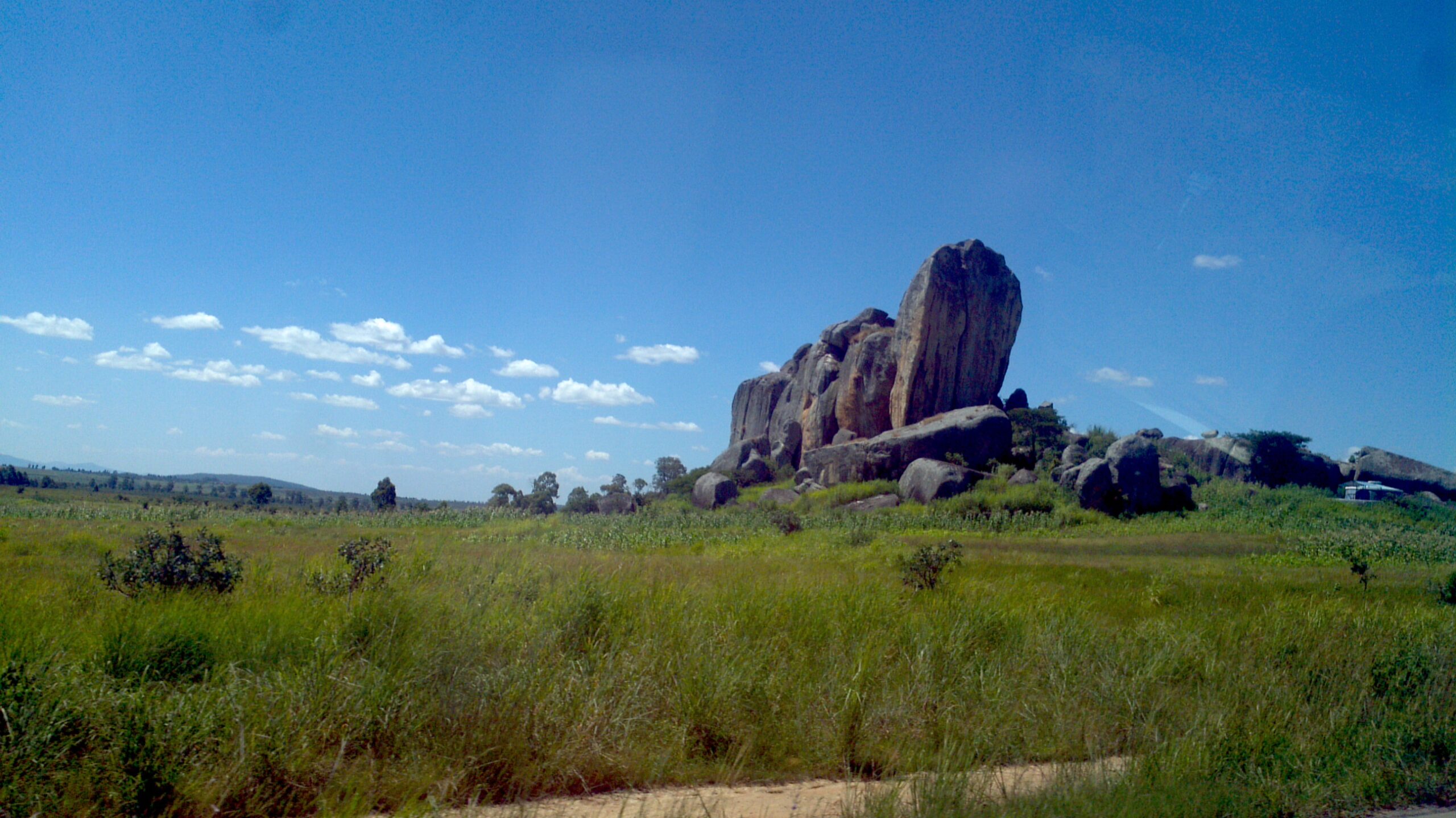 Image of stone formations on road to Katchiungo, Angola.